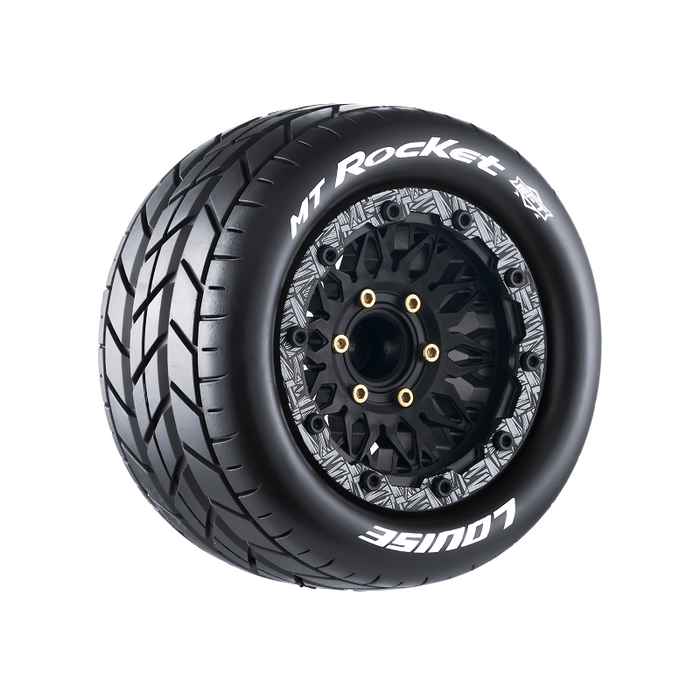Louise RC L-T3307SX MFT MT-Rocket Soft Tires with Removable Hex Fits Traxxas Maxx 1/10 Monster Truck (1 Pair)