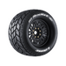 Louise RC L-T3320X MFT MT-Rocket Sport Tires with 0 & 1/2 Offset and 17mm Hex mounted on Black Rims for 1/8 Monster Truck (1 Pair)