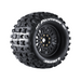 Louise RC L-T3321X MFT MT-Pioneer Sport Tires with 0 & 1/2 Offset and 17mm Hex mounted on Black Rims for 1/8 Monster Truck (1 Pair)
