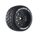 Louise RC L-T3324X MFT ST-Rocket Sport Tires with 0 & 1/2 Offset and 17mm Removable Hex on Black Rim for 1/8 Stadium Truck (1 Pair)