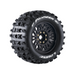 Louise RC L-T3325X MFT ST-Pioneer Sport Tires with 0 & 1/2 Offset and 17mm Removable Hex on Black Rim for 1/8 Stadium Truck (1 Pair)