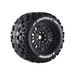 Louise RC L-T3326X MFT ST-Uphill Sport Tires with 0 & 1/2 Offset and 17mm Removable Hex on Black Rim for 1/8 Stadium Truck (1 Pair)