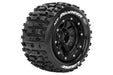 Louise RC L-T3329SB MFT MT-Pioneer Soft Tires Mounted on Black Rim with 1/2 Offset and 17mm Hex for 1/10 Monster Truck (1 Pair)