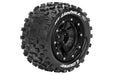 Louise RC L-T3330SB MFT MT-Uphill Soft Tires Mounted on Black Rim with 1/2 Offset and 17mm Hex for 1/10 Monster Truck (1 Pair)