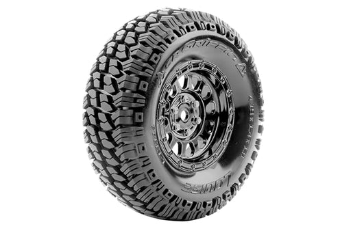 Louise RC L-T3344VBC CR-Griffin Super Soft 1.9" Tires on Black Chrome Rim with 12mm Hex for Class 1 1/10 Crawler (1 Pair)