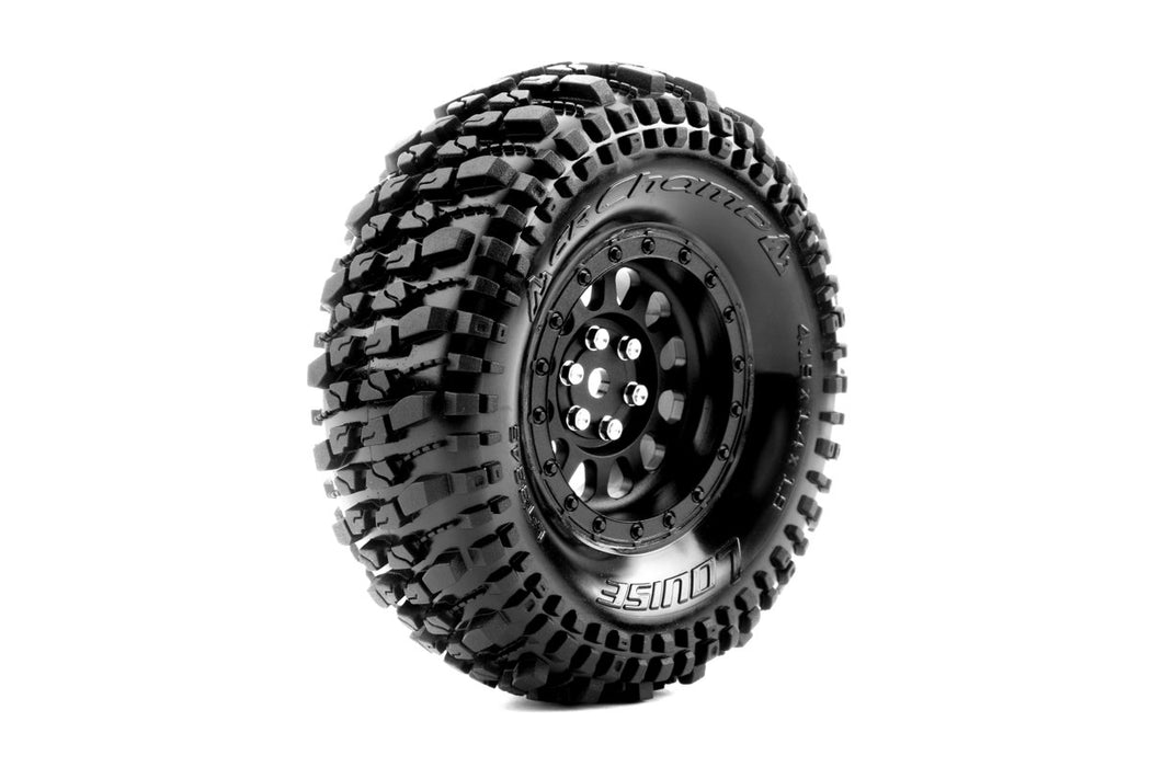 Louise RC L-T3345VB CR-Champ 1/10 1.9 Crawler Class 1 Tires 12mm Hex Super Soft Mounted on Black Rim Front/Rear (1 Pair)