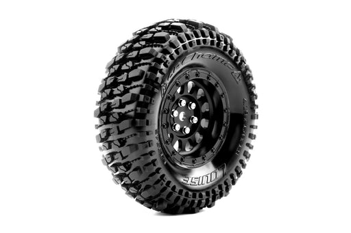 Louise RC L-T3345VB CR-Champ 1/10 1.9 Crawler Class 1 Tires 12mm Hex Super Soft Mounted on Black Rim Front/Rear (1 Pair)