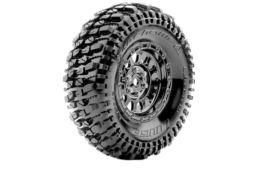 Louise RC L-T3345VBC CR-Champ Super Soft 1.9" Tires on Black Chrome Rim with 12mm Hex for Class 1 1/10 Crawler (1 Pair)