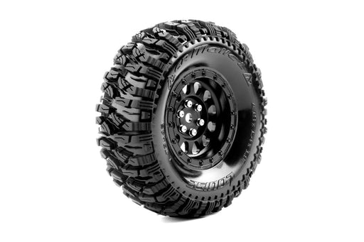 Louise RC L-T3346VB CR-Mallet Super Soft 1.9" Tires on Black Rim with 12mm Hex for Class 1 1/10 Crawler (1 Pair)
