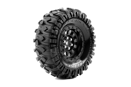 Louise RC L-T3347VB CR-Rowdy Super Soft 1.9" Tires on Black Rim with 12mm Hex for Class 1 1/10 Crawler (1 Pair)