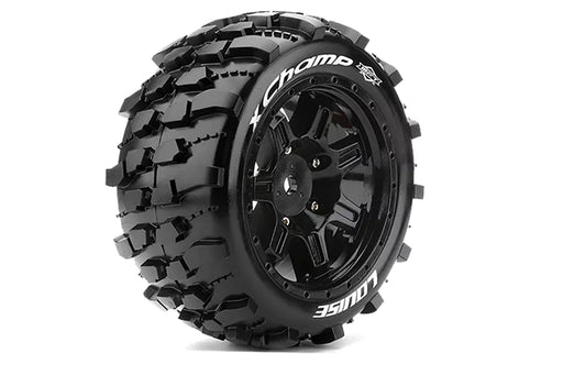 Louise RC L-T3349BM MFT X-Champ Sport Monster Truck Tires Mounted on Black Rim with 24mm Hex fits Arrma Kraton 8S (1 Pair)