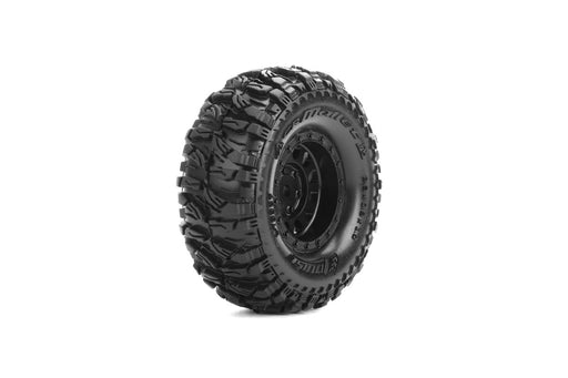 Louise RC L-T3367VB CR-Mallet 1.0" Super Soft Tires Mounted on Black Rim with 7mm Hex for 1/18 & 1/24 Crawler (1 Pair)