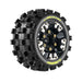 Louise RC L-T3390SM ST-MCross Soft Tires Mounted on Black Rim for Mini XRT / Mini Maxx (1 Pair)
