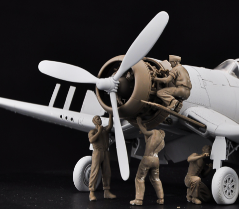 Magic Factory 7507 1/48 F4U Ground Crew Figures Model Kit