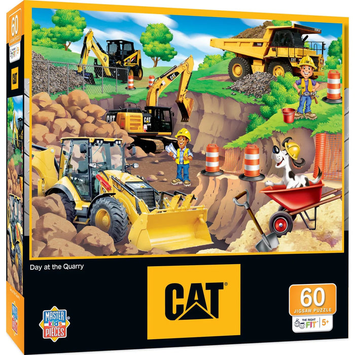 MasterPieces 11846 Caterpillar: Construction Vehicles Day at the Quarry 60 Piece Puzzle