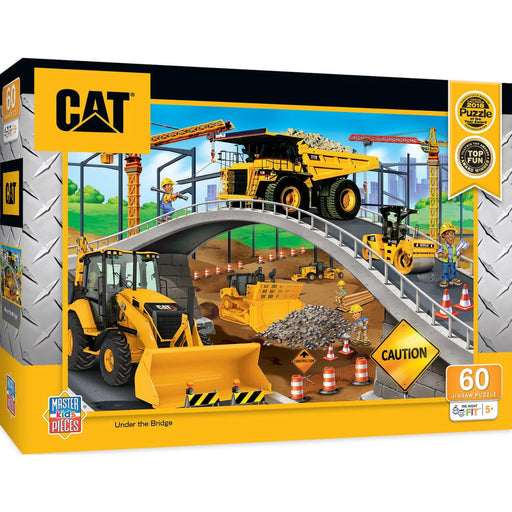 MasterPieces 12028 Caterpillar: Construction Vehicles Under the Bridge Puzzle 60 Piece Puzzle
