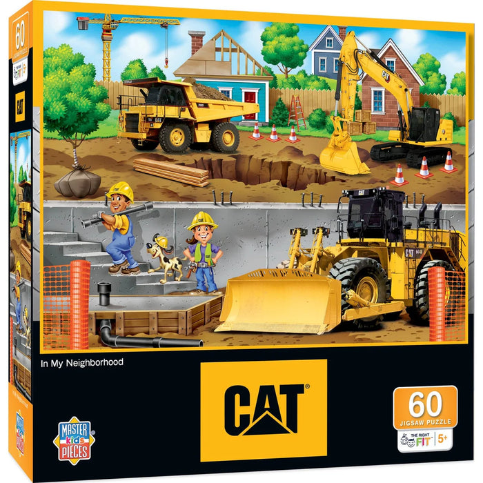 MasterPieces 12029 Caterpillar: Construction Vehicles in My Neighborhood Puzzle 60 Piece Puzzle