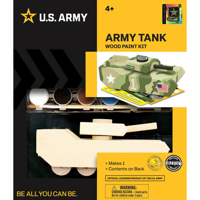 MasterPieces 21524 US Army: Tank Wood Kit with Paint & Brush