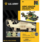 MasterPieces 21525 US Army: Apache Helicopter Wood Kit with Paint & Brush