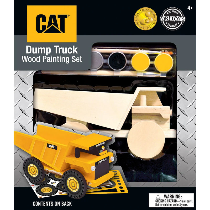MasterPieces 21717 Caterpillar: Construction Dump Truck Wood Set with Paint & Brush