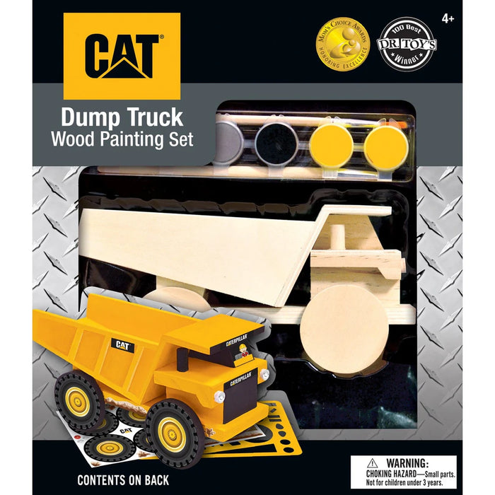 MasterPieces 21717 Caterpillar: Construction Dump Truck Wood Set with Paint & Brush