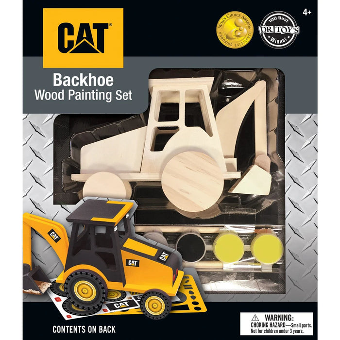 MasterPieces 21718 Caterpillar: Construction Backhoe Wood Set with Paint & Brush
