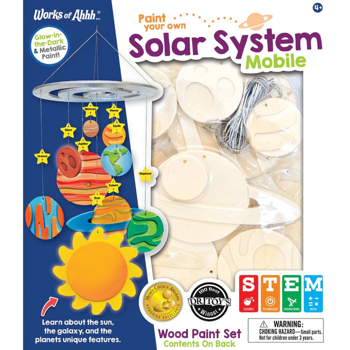 MasterPieces 22023 Paint Your Own: Solar System Mobile Wood Kit with Paint & Brush