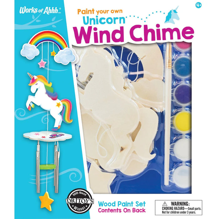 MasterPieces 22024 Paint Your Own: Unicorn Wind Chime Wood Kit with Paint & Brush