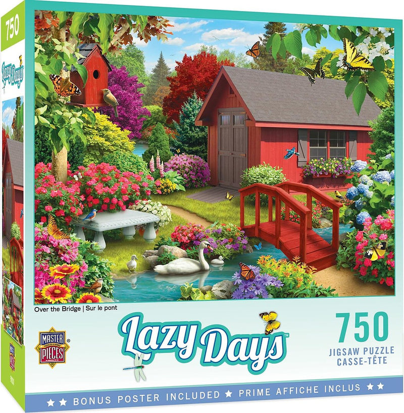 MasterPieces 31693 Lazy Days: Over the Bridge (Springtime in Backyard) 750 Piece Puzzle