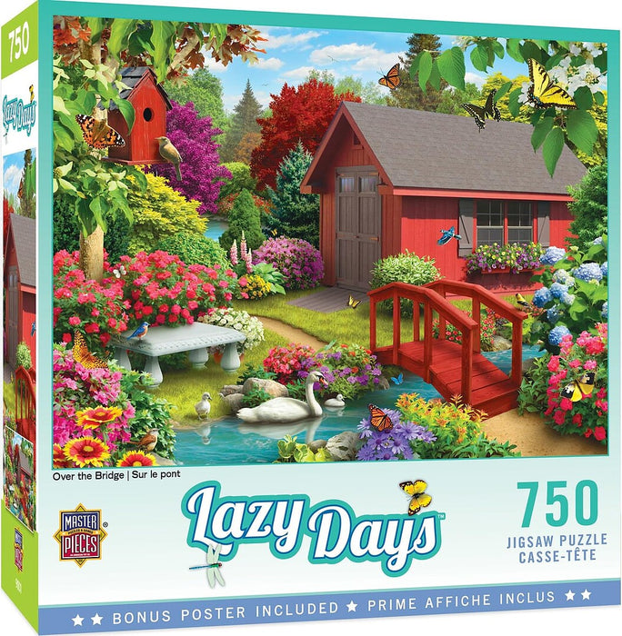 MasterPieces 31693 Lazy Days: Over the Bridge (Springtime in Backyard) 750 Piece Puzzle