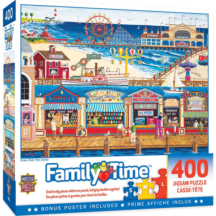 MasterPieces 31825 Family Time: Ocean Park (Shore Boardwalk) 400 Piece Puzzle