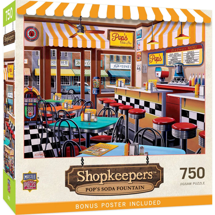 MasterPieces 31829 Shopkeepers: Pop's Soda Fountain 750 Piece Puzzle