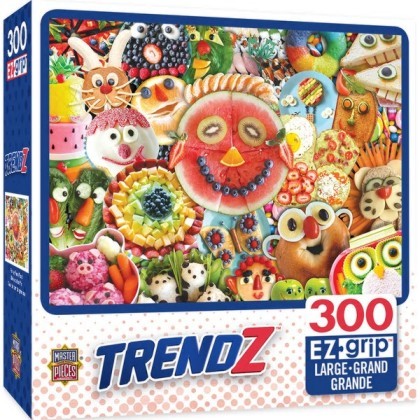 MasterPieces 31846 Trendz: Funny Face Food Collage EzGrip 300 Piece Puzzle
