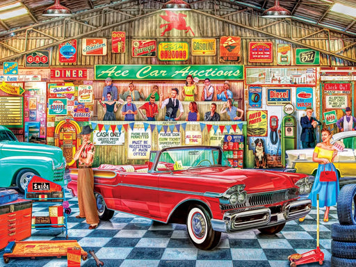 MasterPieces 32001 Wheels: The Auctioneer Classic Cars 750 Piece Puzzle