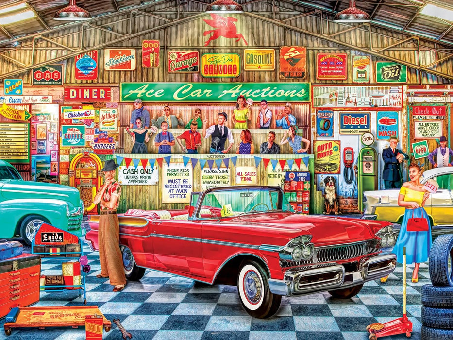 MasterPieces 32001 Wheels: The Auctioneer Classic Cars 750 Piece Puzzle