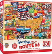 MasterPieces 32024 Greetings From: Route 66 Main Street of America Collage Puzzle (550pc)