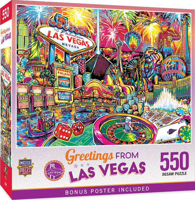MasterPieces 32025 Greetings From: Las Vegas Collage 550 Piece Puzzle