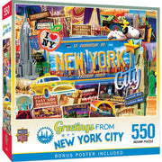 MasterPieces 32026 Greetings From: New York City The Big Apple Collage 550 Piece Puzzle