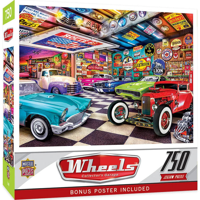 MasterPieces 32053 Wheels: Car Collector's Garage 750 Piece Puzzle