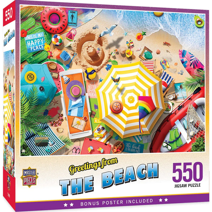 MasterPieces 32144 Greetings From: The Beach Puzzle 550 Piece Puzzle