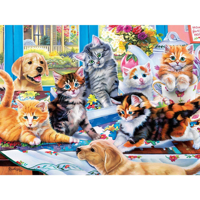 MasterPieces 32211 Family Time: Puzzling Gone Wild (Cats & Dogs) 400 Piece Puzzle