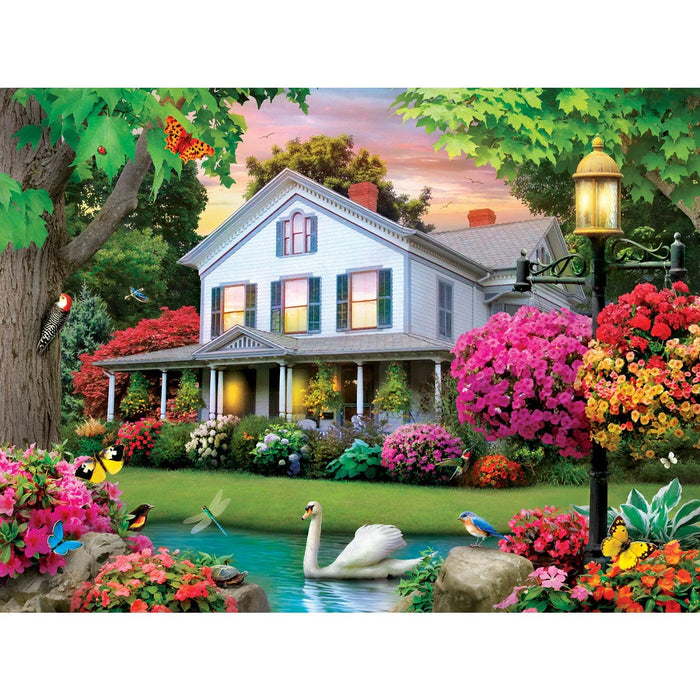 MasterPieces 32235 Memory Lane: Twilight Flight (Birds, Pond, House) EzGrip Puzzle 300 Piece Puzzle