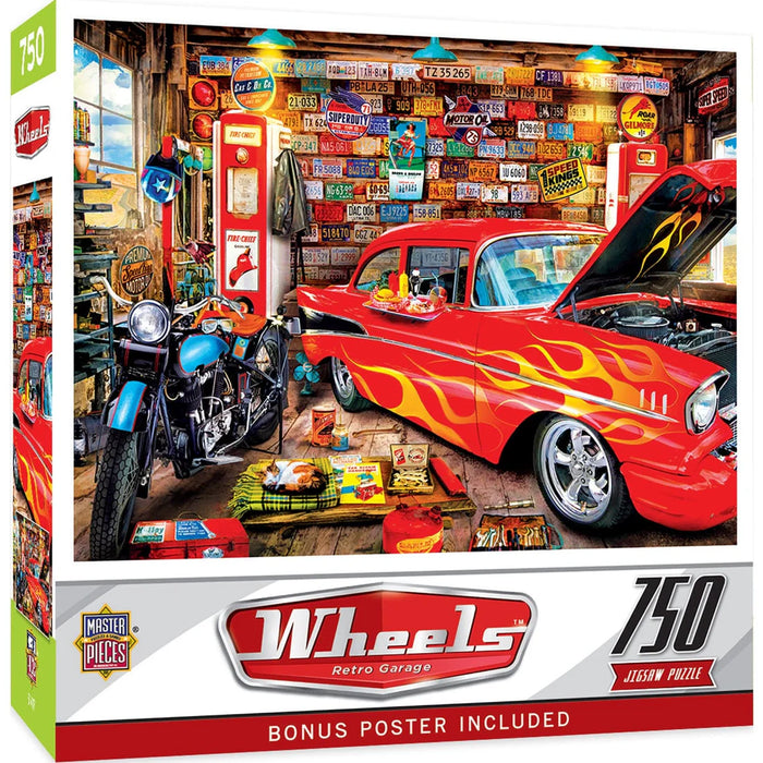 MasterPieces 32273 Wheels: Retro Garage 750 Piece Puzzle