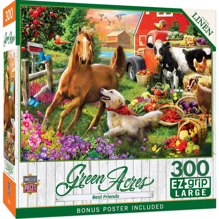MasterPieces 32283 Green Acres: Best Friends (Horse & Dog/Farm Scene) EzGrip 300 Piece Puzzle