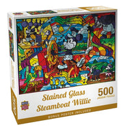 MasterPieces 32538 Stained Glass Classics: Steamboat Willie Mickey Mouse 500 Piece Puzzle