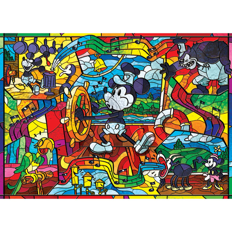 MasterPieces 32538 Stained Glass Classics: Steamboat Willie Mickey Mouse 500 Piece Puzzle
