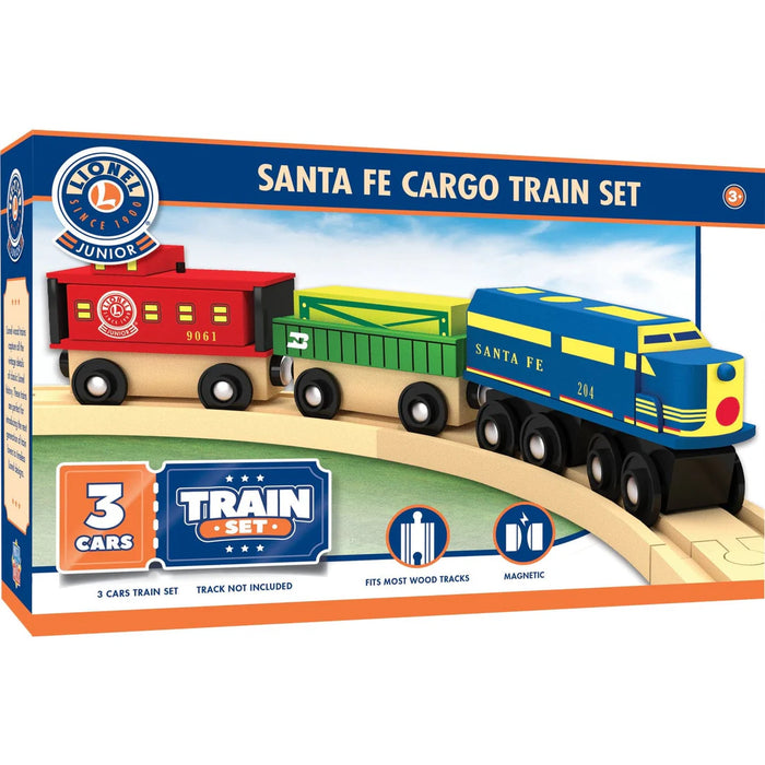MasterPieces 42018 Lionel Santa Fe Cargo Wooden Train Cars Set (Track NOT Included)