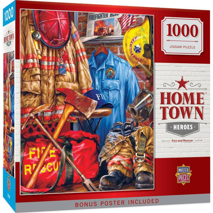 MasterPieces 71511 Hometown Heroes: Fire & Rescue Uniforms/Equipment 1000 Piece Puzzle
