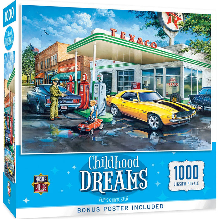 MasterPieces 71646 Childhood Dreams: Pop's Quick Shop Texaco Gas Station 1000 Piece Puzzle