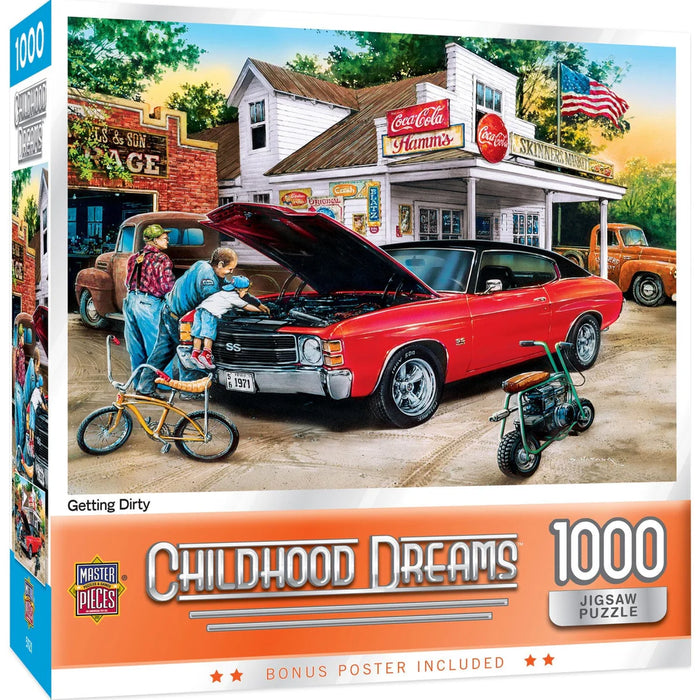 MasterPieces 71812 Childhood Dreams: Getting Dirty Fixing Car Engine 1000 Piece Puzzle